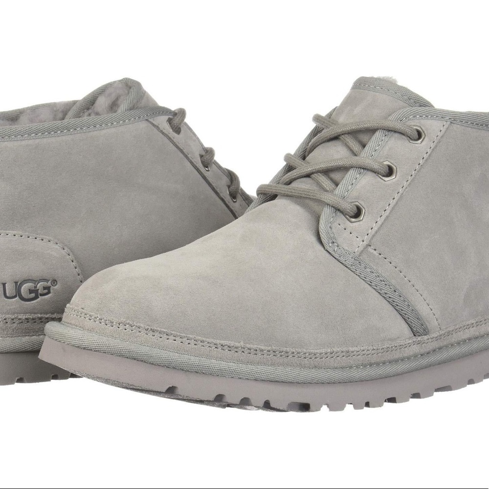 UGG NEUMEL SEAL GREY SUEDE/ SHEEPWOOL ANKLE BOOTS, WOMEN